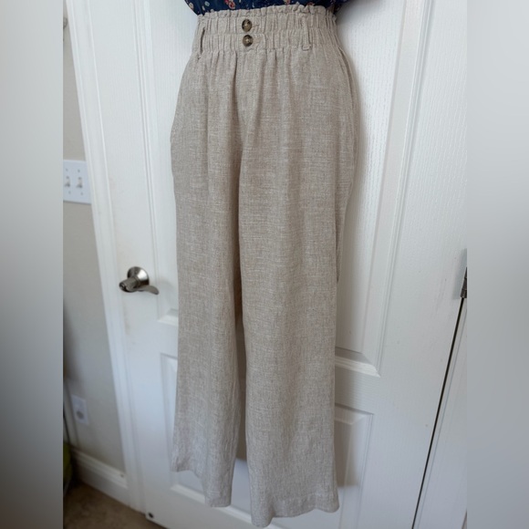 Briggs New York Beige Cream Natural Linen Blend Pants, Size S - Picture 3 of 12